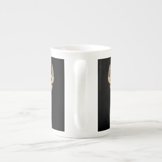 鹿の頭デジタルエネルギー精神 ボーンチャイナマグカップ (裏面)