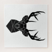 鹿の頭幾何学模様AiファイルディアシルエットスタッグP ジグソーパズル (横)