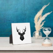 鹿の頭幾何学模様AiファイルディアシルエットスタッグP フォトプラーク (インサイチュ)