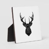 鹿の頭幾何学模様AiファイルディアシルエットスタッグP フォトプラーク (正面)