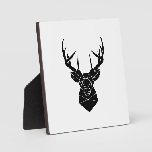 鹿の頭幾何学模様AiファイルディアシルエットスタッグP フォトプラーク (正面)