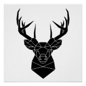 鹿の頭幾何学模様AiファイルディアシルエットスタッグP ポスター (正面)
