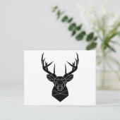 鹿の頭幾何学模様Aiファイルディアシルエットスタンド ポストカード (スタンド正面)