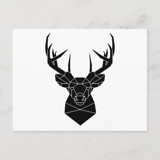 鹿の頭幾何学模様Aiファイルディアシルエットスタンド ポストカード (正面)
