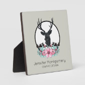 鹿の頭花と山の名前とタイトル フォトプラーク (正面)