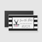 鹿の頭花と山の日付を保存 (正面/裏面)