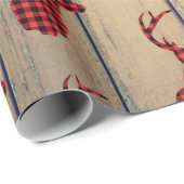 鹿の頭(木に〔雄ジカの〕枝角をフェイク付く) ラッピングペーパー (ロールコーナー)