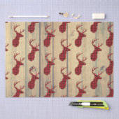 鹿の頭(木に〔雄ジカの〕枝角をフェイク付く) 薄葉紙 (クラフト)