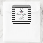 鹿の頭(花と山結婚の感謝してい) スクエアシール (バッグ)