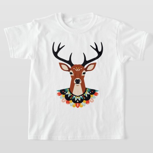 鹿の頭 Tシャツ (レイダウン)