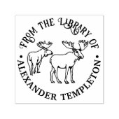 鹿の飾り2 ラベル 本の名前 セルフインキングスタンプ (デザイン)