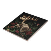 鹿の骨格神秘的ゴシックフローラ タイル (側面)