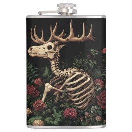 鹿の骨格神秘的ゴシックフローラ フラスク