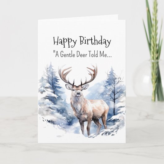 鹿の鹿の個性誕生日おもしろい動物 カード (正面)