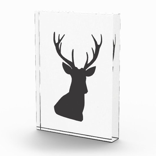 鹿の鹿シルエットシルエットアニマルワイルドポストカ フォトブロック (右)