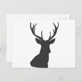 鹿の鹿シルエットシルエットアニマルワイルドポストカ 案内ポストカード (正面/裏面)