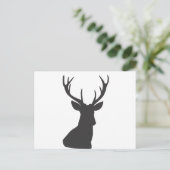 鹿の鹿シルエットシルエットアニマルワイルドポストカ 案内ポストカード (スタンド正面)