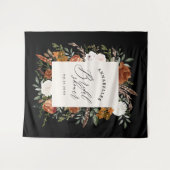 鹿の黒テラコッタ フラワールージュ ブライダルシャワー タペストリー (正面(横))