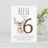 鹿の６歳誕生日招待状 招待状 (スタンド正面)