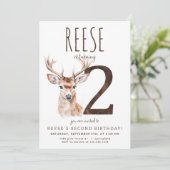 鹿の2歳誕生日招待状 招待状 (スタンド正面)