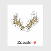 鹿の〔雄ジカの〕枝角とツタ シール (シート)