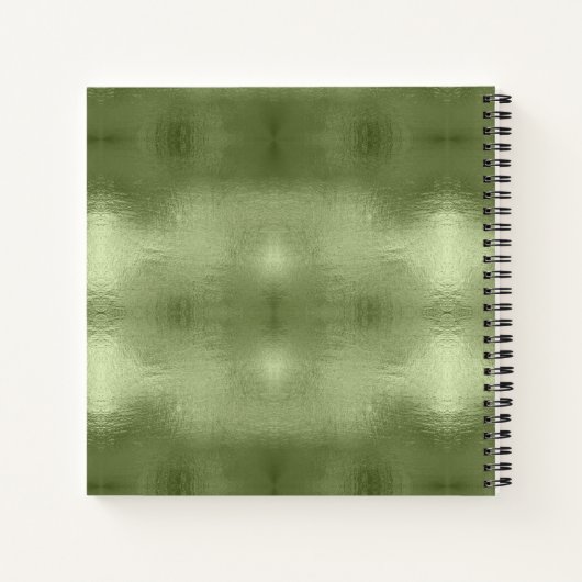 鹿の〔雄ジカの〕枝角シルエット&スノーフレーク緑ID861 ノートブック (裏面)