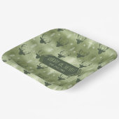 鹿の〔雄ジカの〕枝角矢印クリスマスパターングリーンID861 ペーパープレート (傾斜あり)