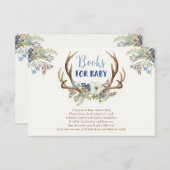 鹿の〔雄ジカの〕枝角素朴な少年の赤ちゃんシャワーブックリクエスト エンクロージャーカード (正面/裏面)