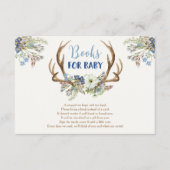 鹿の〔雄ジカの〕枝角素朴な少年の赤ちゃんシャワーブックリクエスト エンクロージャーカード (正面)