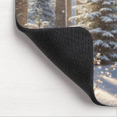 鹿の（鳥）ショウジョウコウカンチョウに止まった赤い〔雄ジカの〕枝角 マウスパッド (コーナー)