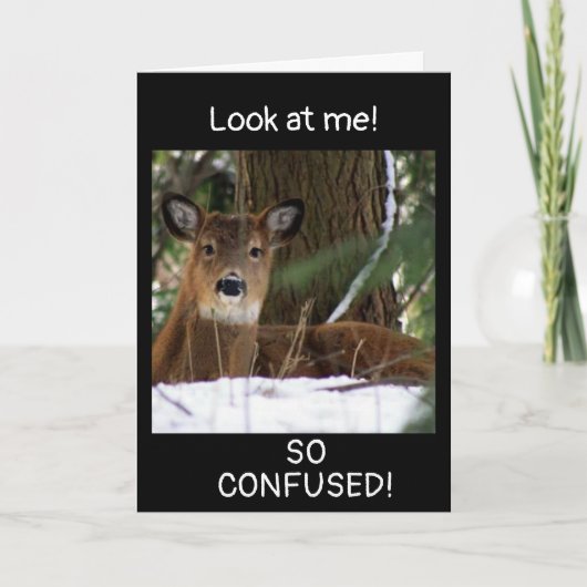 鹿の「40歳の誕生日のお願い」 カード (正面)