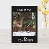 鹿の「40歳の誕生日のお願い」 カード (黄色い花)