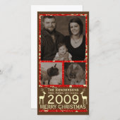 鹿はクリストマだ！休日フォトカード シーズンカード (正面/裏面)