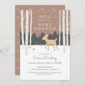 鹿め!ウッドランドベビーシャワーテーマ |柔らかい茶色 プログラム (正面/裏面)