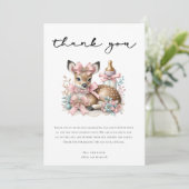 鹿め！ピンクフローラ赤ちゃんシャワーありがとう 招待状 (スタンド正面)