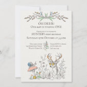 鹿め!ベビーが一素朴な森を回っている 招待状 (正面)