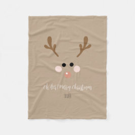 鹿め！メリークリスマス フリースブランケット