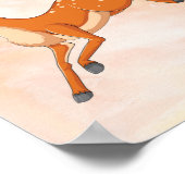 鹿よくはしゃぐ漫画ポスター – ウッドランド子供部屋アート ポスター (角)