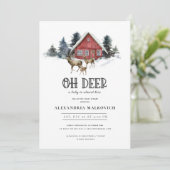 鹿をテーマにしたウッドランドベビーシャワー招待状 招待状 (スタンド正面)