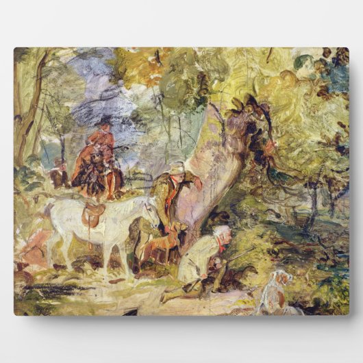 『鹿を引き寄せる敵』(c油) フォトプラーク (正面)