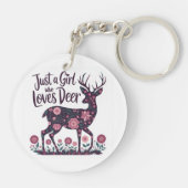 鹿を愛する女の子のみフローラお洒落& キーホルダー (裏面)