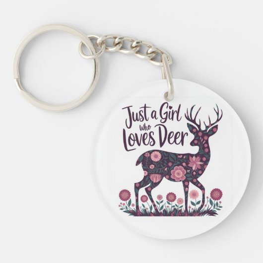 鹿を愛する女の子のみフローラお洒落& キーホルダー (正面)