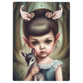 鹿を抱いている少女 クリップボード (裏面)