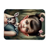 鹿を抱いている少女 マグネット (横)