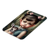 鹿を抱いている少女 マグネット (左側)