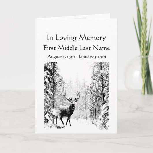 鹿を森に置く葬式プログラム プログラム (正面)