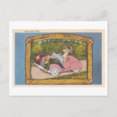 鹿を狩猟者としておもしろいヴィンテージ ポストカード (正面)