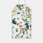 鹿アイボリーホワイトフローラベビーシャワー誕生日のお気に入り ギフトタグ (裏面)