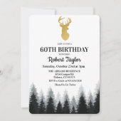 鹿アダルトバースデーパーティーブレストツリー招待状 招待状 (正面)