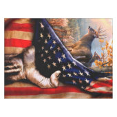鹿アメリカ国旗の毛布 テーブルクロス (正面(横))